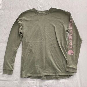 Carhartt Women's Loose Fit Heavyweight Long-Sleeve Logo Sleeve Graphic T-Shirt